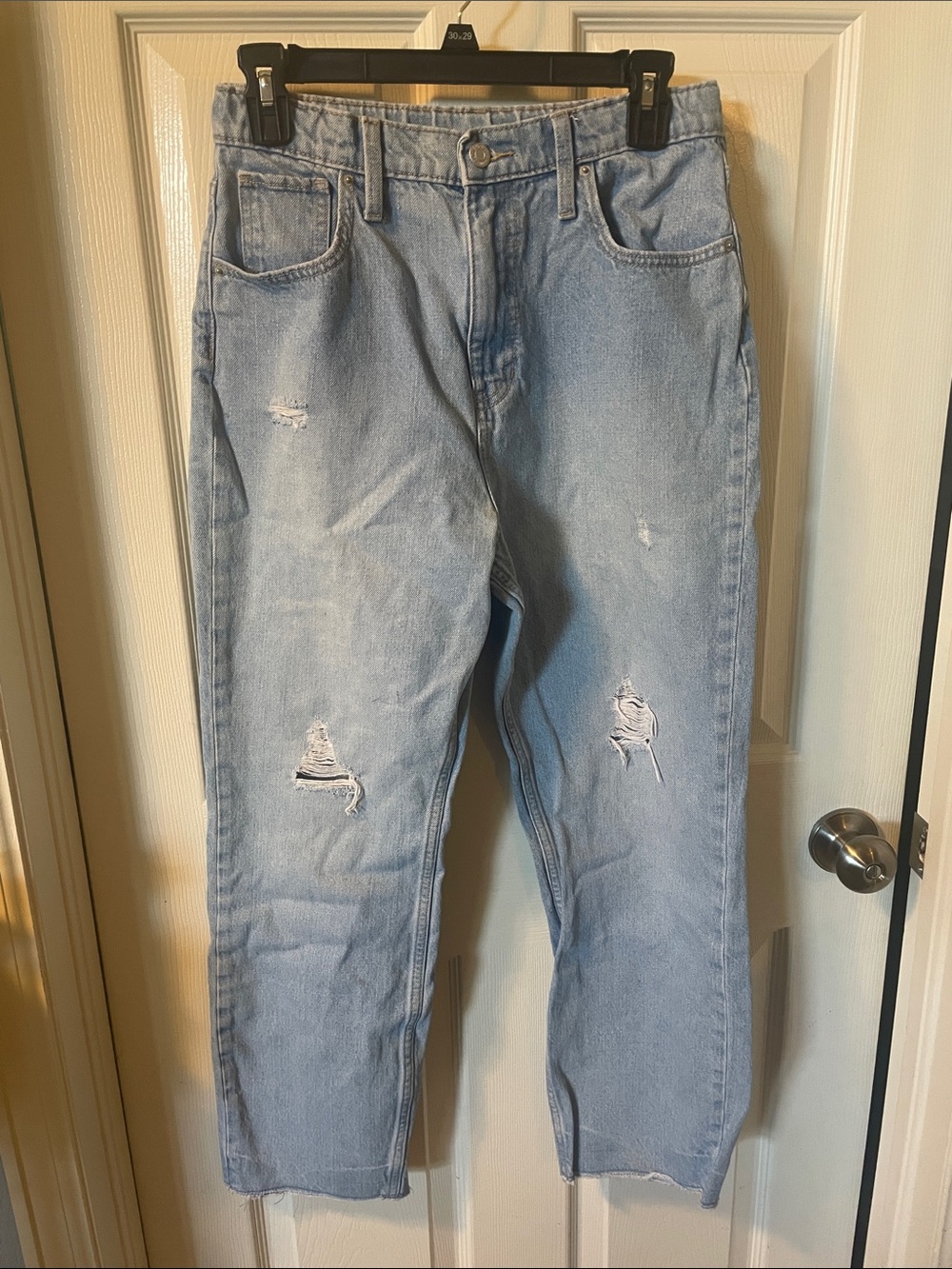 Old Navy girls Light Blue High-Rise slouchy straight Jeans, size 18 (28)
